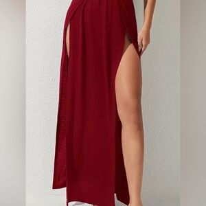 SHEIN • Red • Double Split • Maxi Skirt